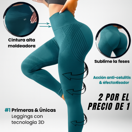 Leggings 3D que moldean y reducen celulitis - [Compra 1 y llévate 2]